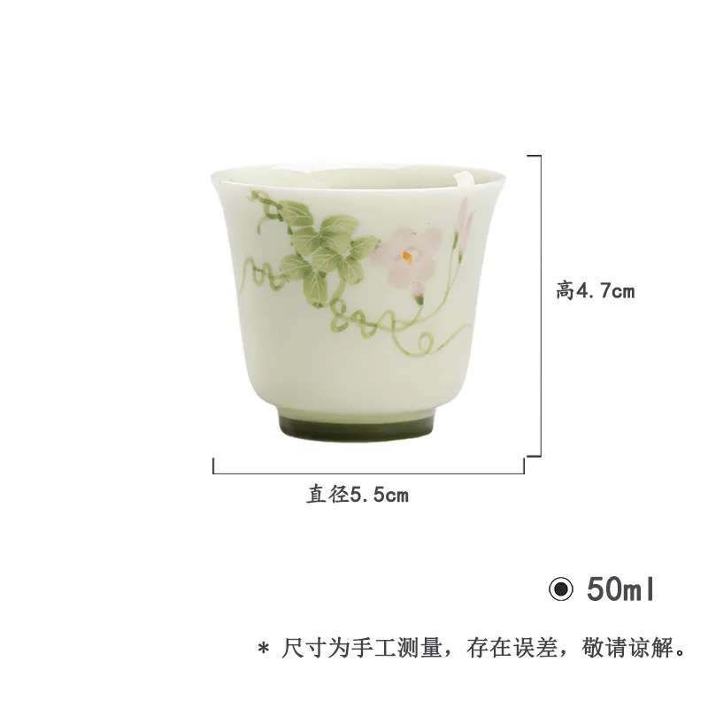 رسمت باليد صباح المجد فنجان شاي الكونغ فو طقم شاي كوب شاي سيراميك المنزلية اليشم الطين كوب واحد كوب صغير