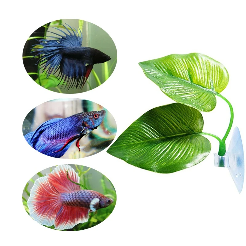 Aquarium Decoration Betta Fish Leaf Hammock Simulating The Natural Habitat for Betta Spawning Grounds Breeding Resting Bed Hide