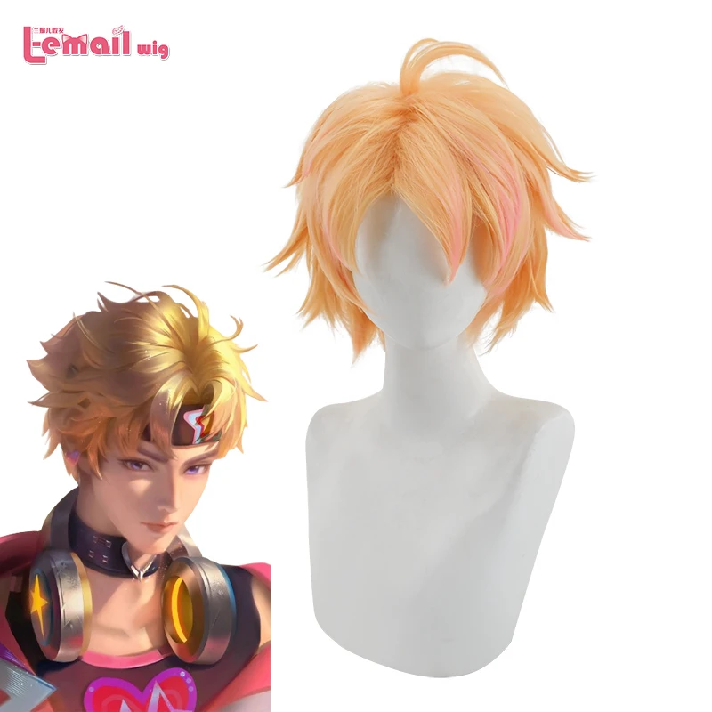 L-email wig Synthetic Hair Game LOL Lovestruck Ezreal Cosplay Wigs Valentine\'s Day Skin Wigs Blonde Color Heat Resistant Hair