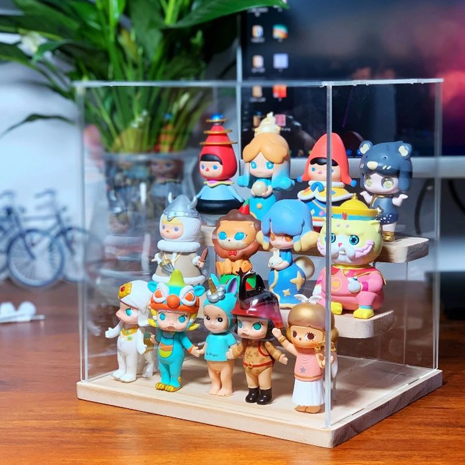 

Three Tier Figure Display Box Desktop Accessories Storage Case Acrylic Holder Collectibles Coin ganizer Multifunction Home