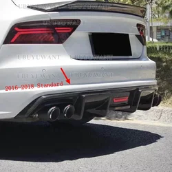For Audi A7 Carbon Fiber/MATT BLACK/GLOSSY BLACK Rear Bumper Diffuser Lip Spoiler High Quality Car Accessories 2011 2012-2018