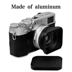 Square Metal Shading Hood for Fujifilm X100VI and X100V Camera Adapter Ring Supporting 49mm UV lens Protection Accessories