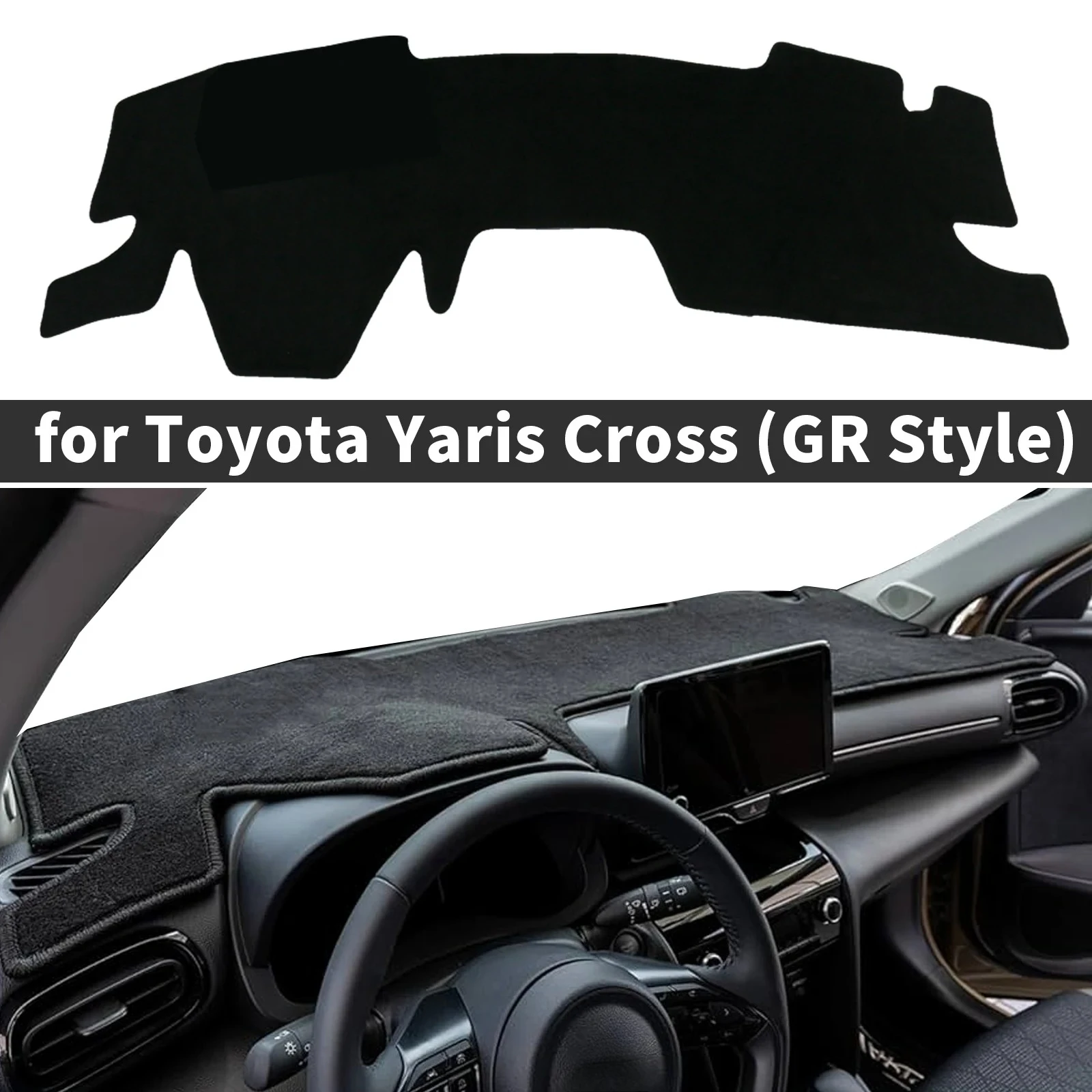 for Toyota Yaris Cross 2021-2024 GR Car Dashmat Dashboard Cover Pad DashMat Sunshade Protective Carpet Accessories