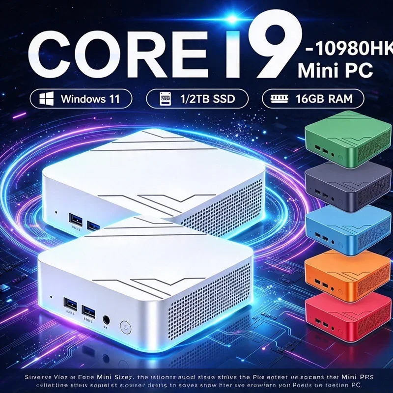 2026 Mini PC with Core I9 10980HK Processor Windows 11 16GB RAM 1TB M.2 SSD Portable 4K HD Gaming Computer 60Hz Mini Desktop PC