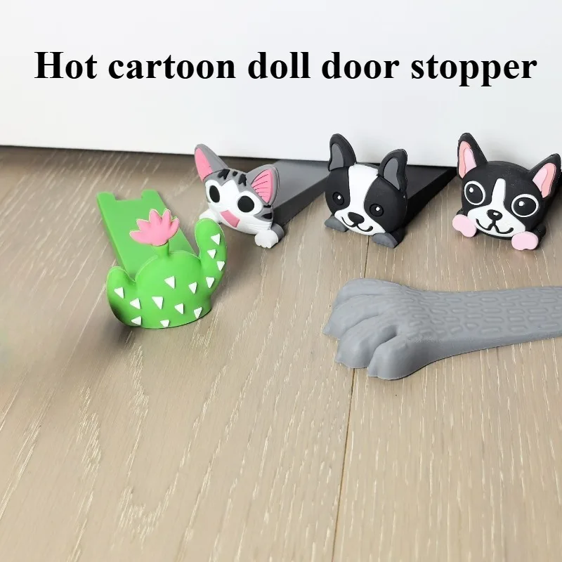 

Animal Shape Door Stopper Anti Collision Silicone Cartoon Doorstop Wedge Block Reusable Handle Stopper Floor Holder For Door