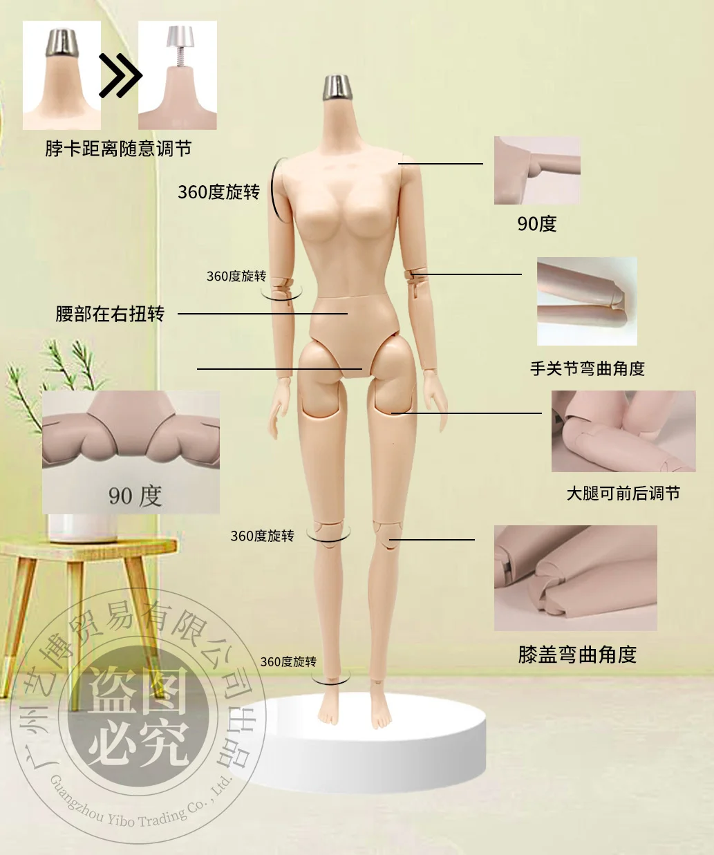 Supermodels Body 22 Multi Joint DIY Girl Toy High Quality Doll Body White Beige Brown Black Movable Nude Body 1/6 Female Dolls
