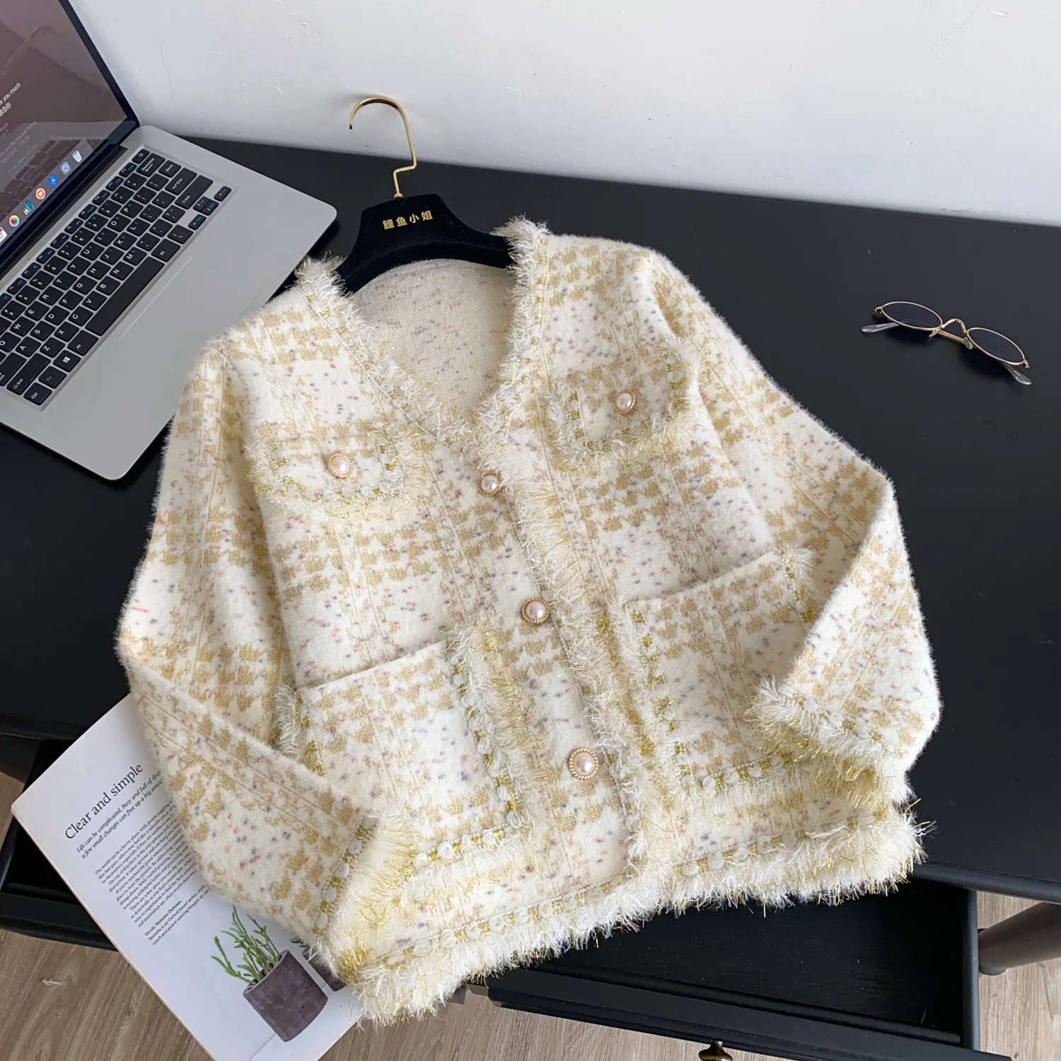 

Винтажная однобортная блузка с карманами и кисточками, длинными рукавами, корейская модная блузка, кардиган, осенняя женская одежда