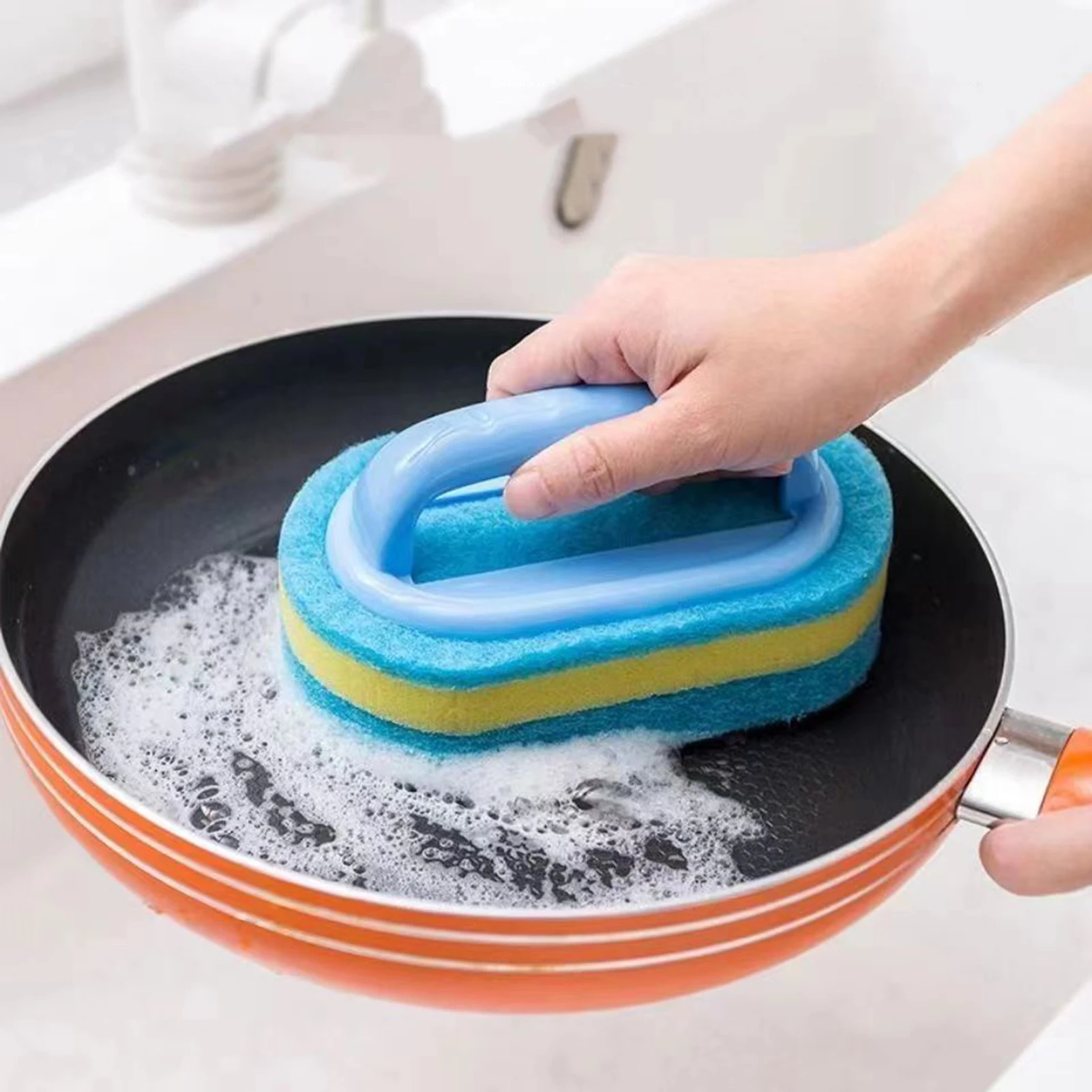 

Handheld Bathtub Scrubber Bathtub Sponge Brush Kitchen Cleaning Brush Soft Magic Sponge Scrub for Cleaning Brush Shower Tile