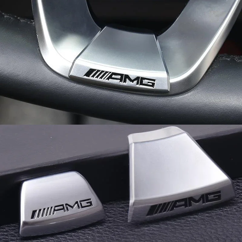 Car Logo Steering Wheel Stickers Modified Badge Accessories For Mercedes Benz AMG GLE GLS CLA CLE GLC CLS GLA W223 W213 W206