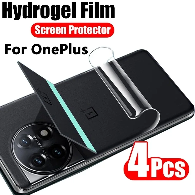 4Pcs Hydrogel Film For OnePlus 12 11 10 9 8 Pro 12R Screen Protector For 10T 7 7T ACE 2 3 Pro 9R 9RT 8T Nord 2 5G