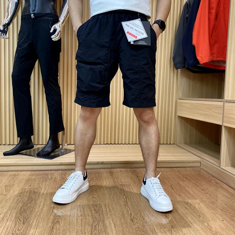 

Outdoor Men's Functional Pants Summer Bule Five-Quarter Casual Loose Fit Breathable Windproof Water-Resistant Youth Sle