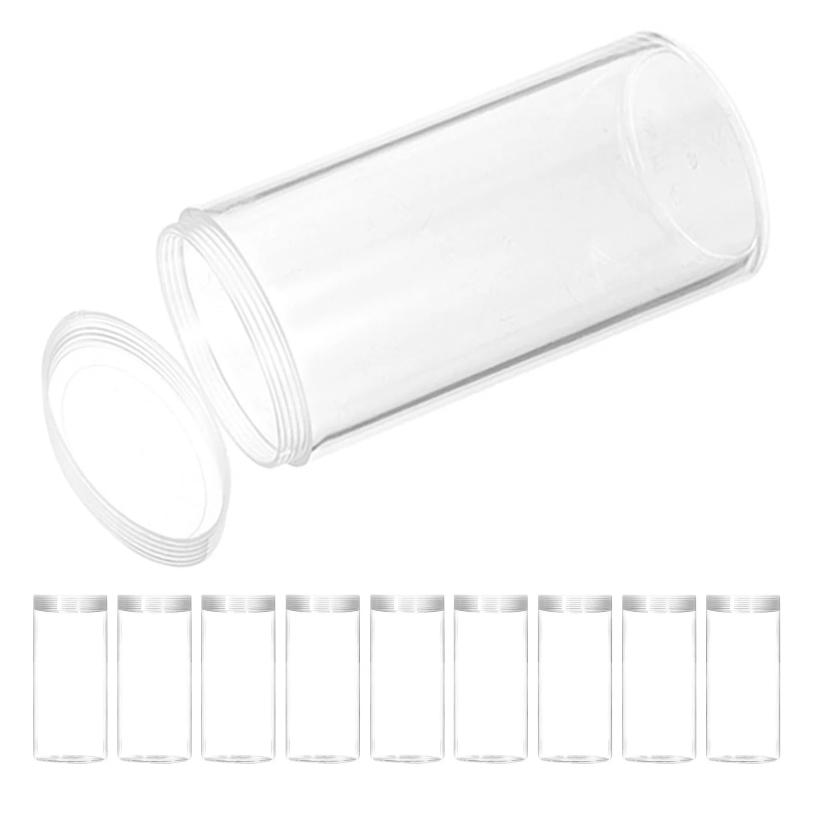 10Pcs Coin Tubes Transparent Coin Storage Holders for Collecting Protecting Coins Display Containers Quarter Rolls Wrappers