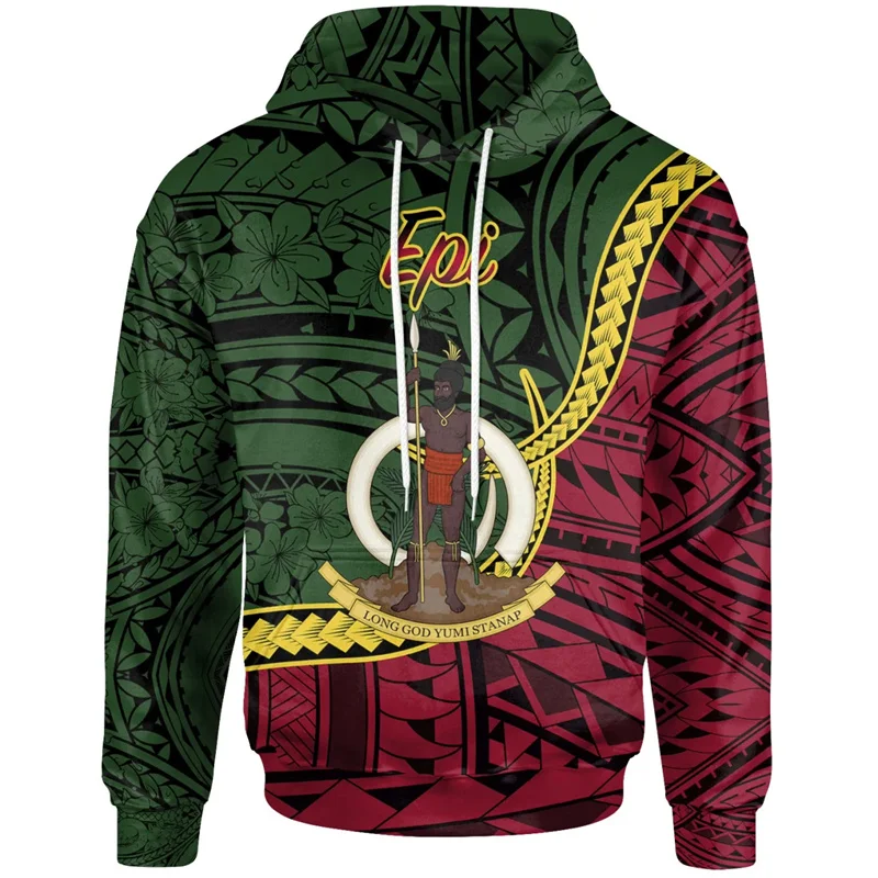 

3D Epi Seal Of Vanuatu Polynesian Patterns Print Hoodies For Men Vanuatu Coat Of Arms Graphic Hooded Sweatshirts Clothes Hoodie