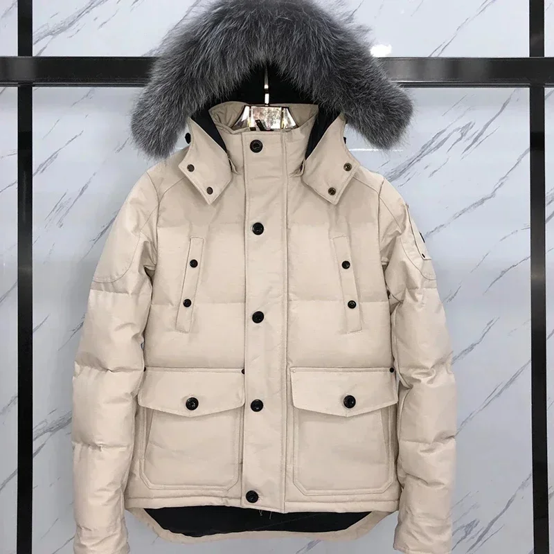 New 2024 Short Style Parker Jacket High-quality White Goose Down Outdoor Sports Fashionable Casual s