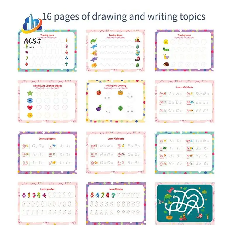 

AC57-Learning Toys Kids Preschool 32 Themes Activity Binder Early Educational Autism Sensory Toys