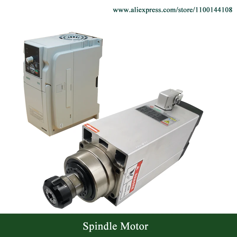 

GDZ120*103-4.5 CS Air Cooled 4.5kw ER32 18000RPM Sqaure Shape Spindle Motor 4pcs Ceramic Bearing + 5.5KW VFD 1000HZ INVERTER