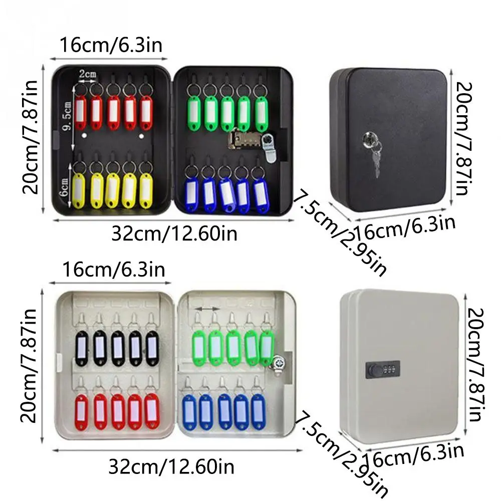 20 ganchos de chave combinação chave do armário/bloqueio de código fixado na parede caixa de bloqueio de armazenamento conveniente fácil instalação