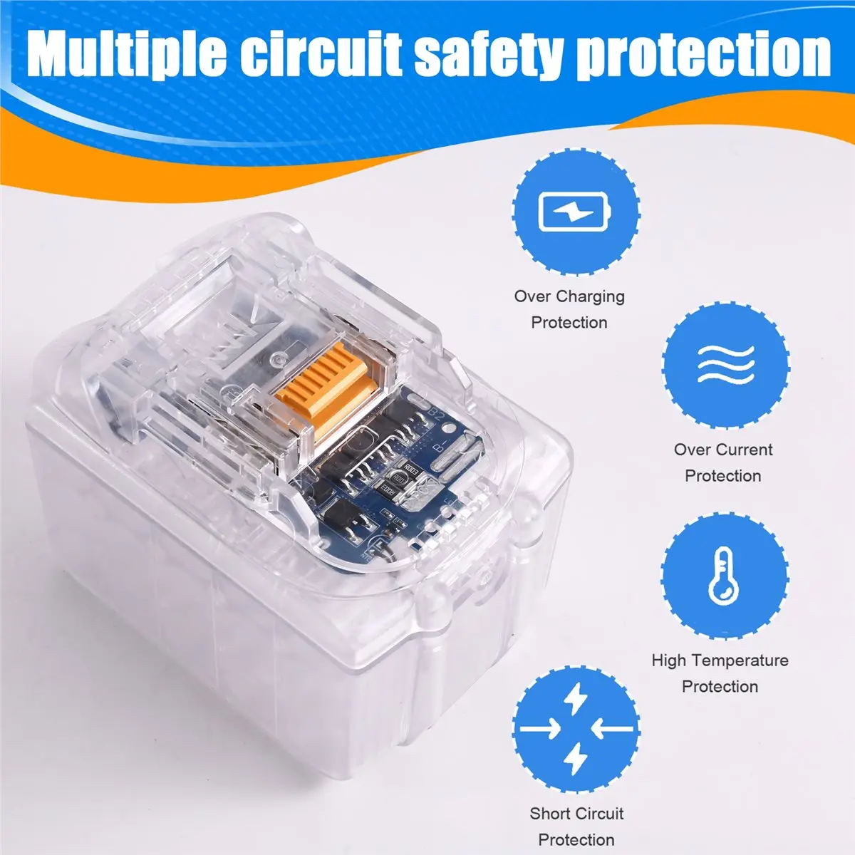 okaa-15core-18650-バッテリー収納ボックスケース-bl1850-電動工具用-4mos-3-合金バッテリー保護ボード付き