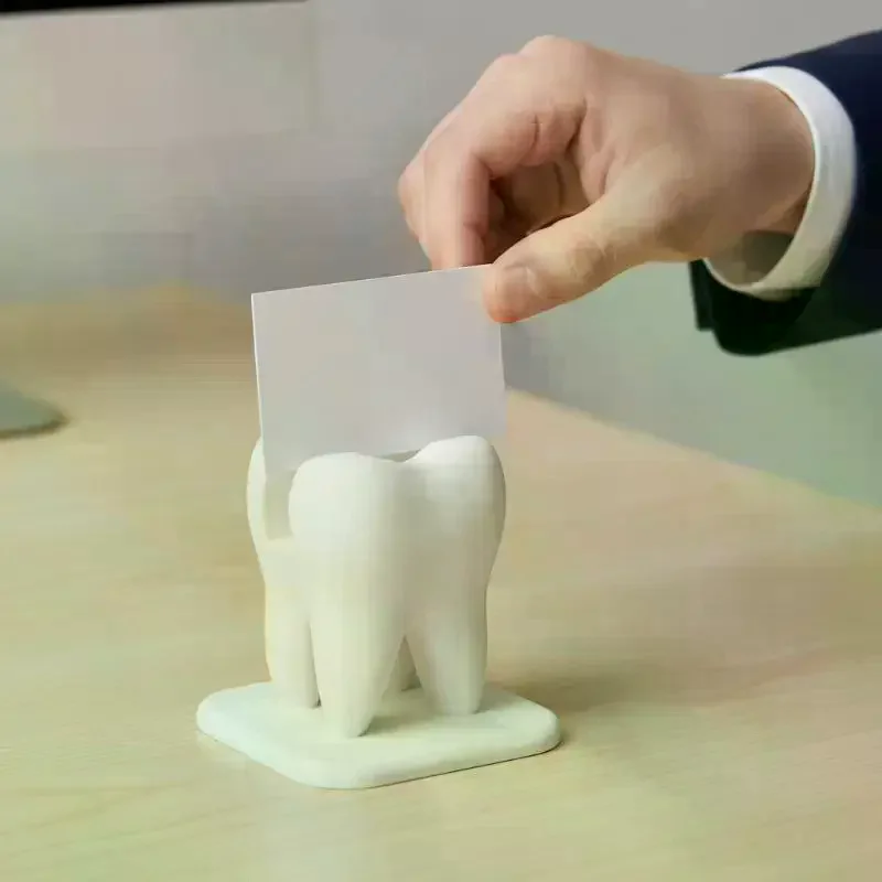Creative Tooth Business Card Holder Stand - Dental Clinic Front Desk Display & Office Decor Ornament