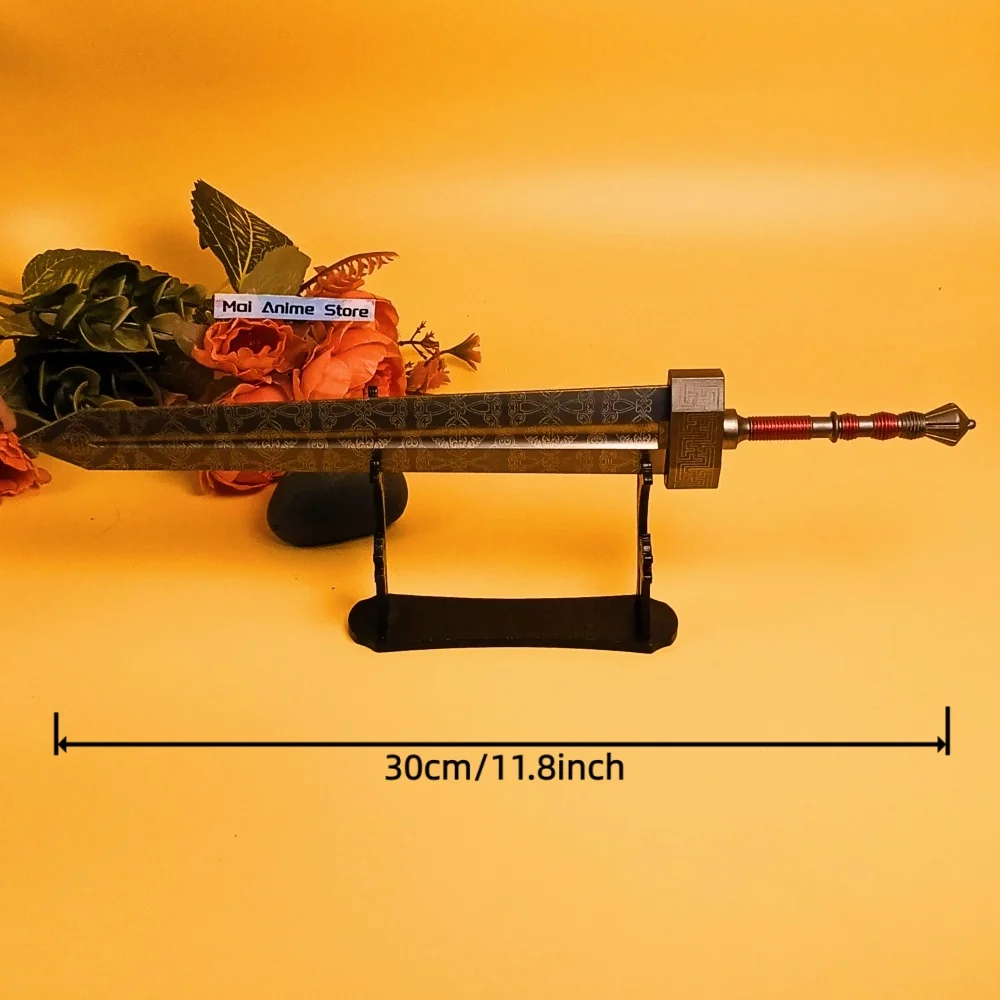 Épée de fer Elden Katana en métal, 11.6 pouces, 30cm, couteau de dessin animé, lame de sabre de samouraï en acier, taille réelle, Katana japonais non tranchant, jouet cadeau