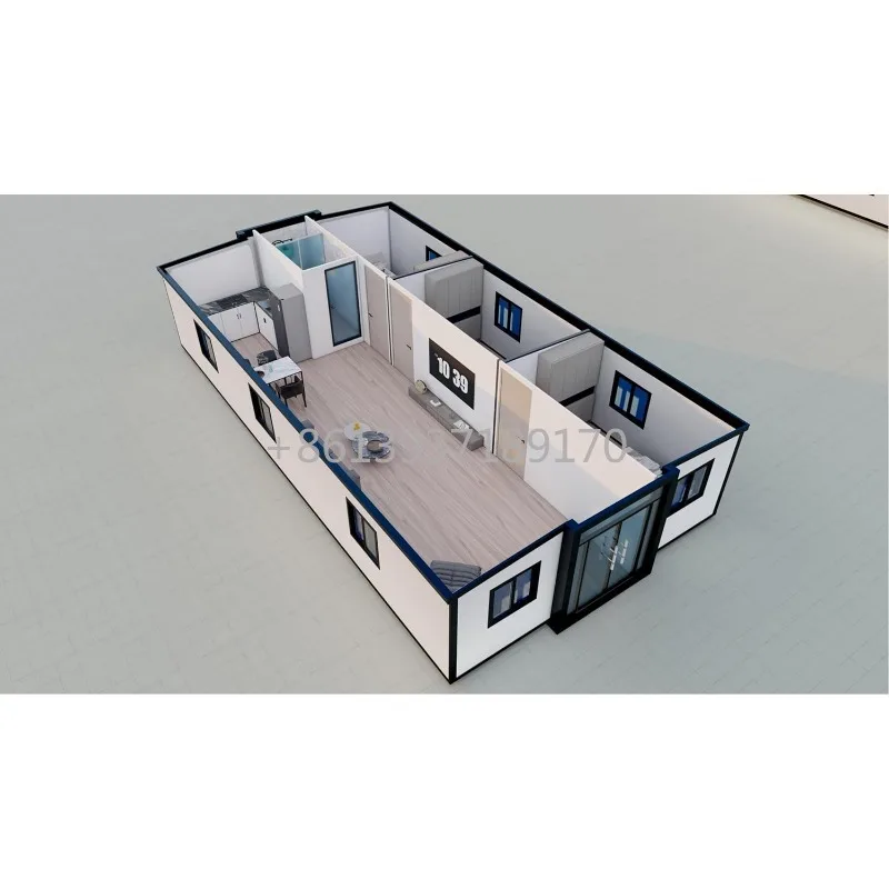 3 Bedroom Modular Home 40ft Insulation and Cold Protection Expandable Container House Pre-Installed Plumbing Electrical Systems