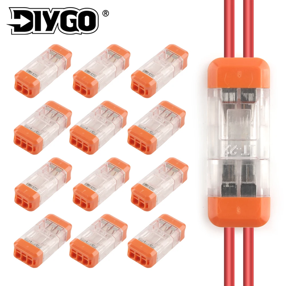 10PCS Quick Easy Push-in Wire Connectors 2/3 Pins Pluggable Butt Conductor Terminal Block Universal Compact Electrical Equipment