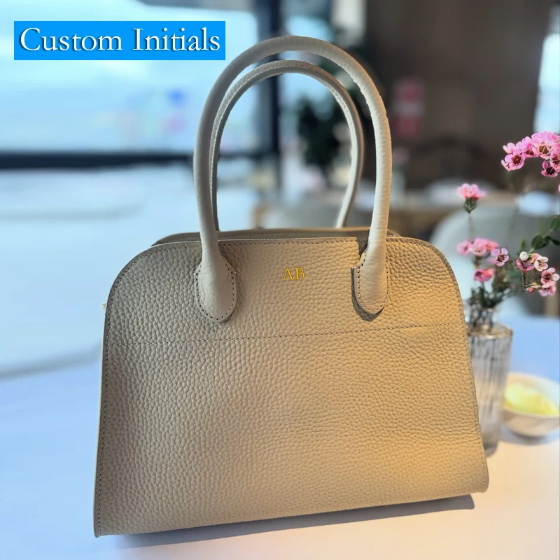 

Custom Initials Classic Tote Bag For Women Luxury Designer Handbag Purse 2025 New In PU Lychee Pattern Top Handle Small Shoulder