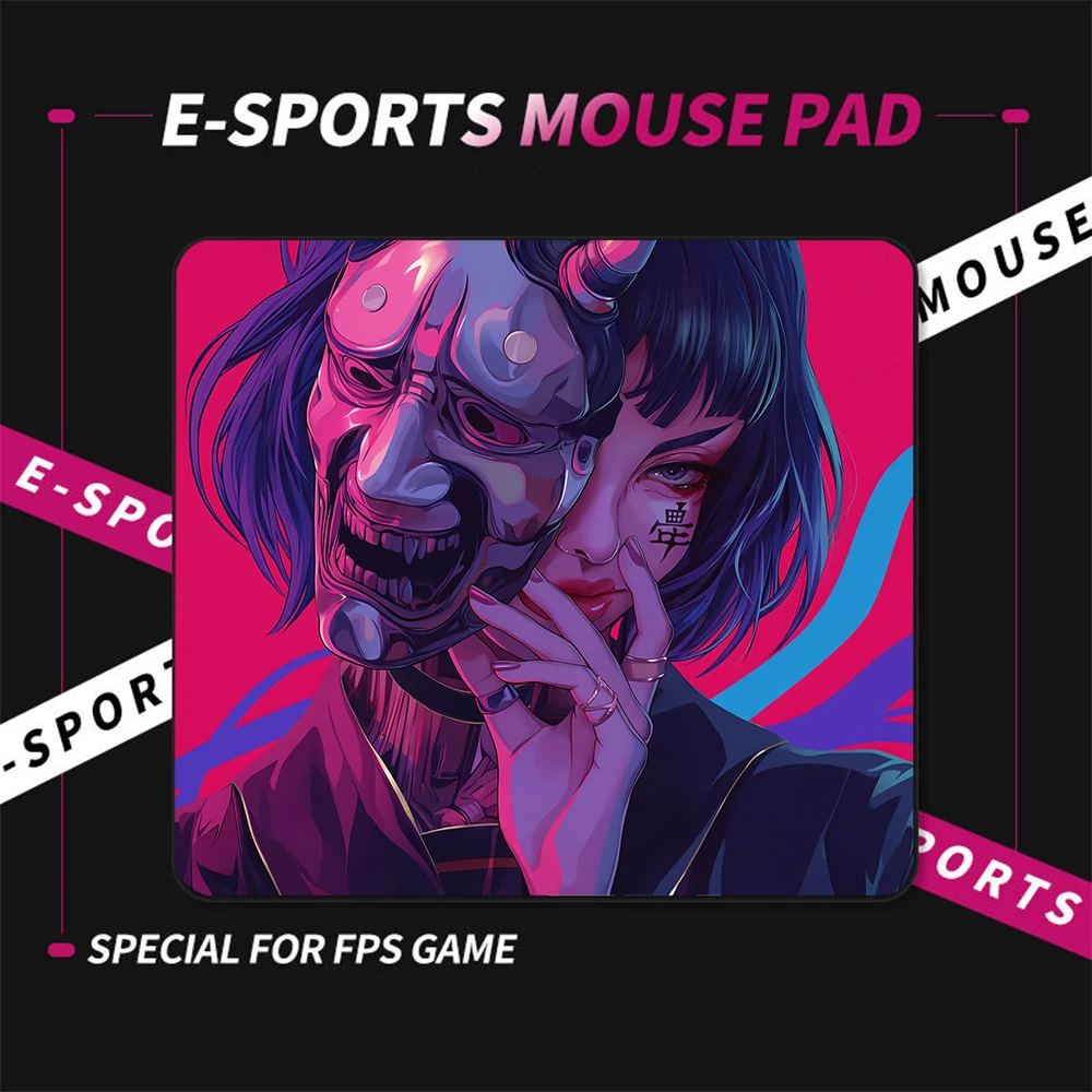 

Anime Mouse Pad 45x40CM Premium Computer Mouse Mat Balance Gaming Mousepad Gamer Professional E-Sports Desk Mat Oni Mask Carpet