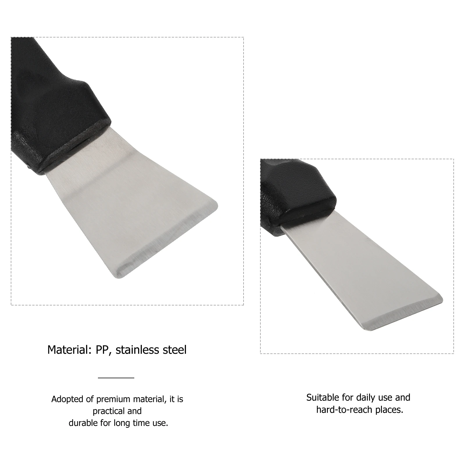 

4pcs Black Stainless Steel Ice Scraper Deicing Shovel Tool Set Fridge Freezer Cleaner Straight Sticker Residue