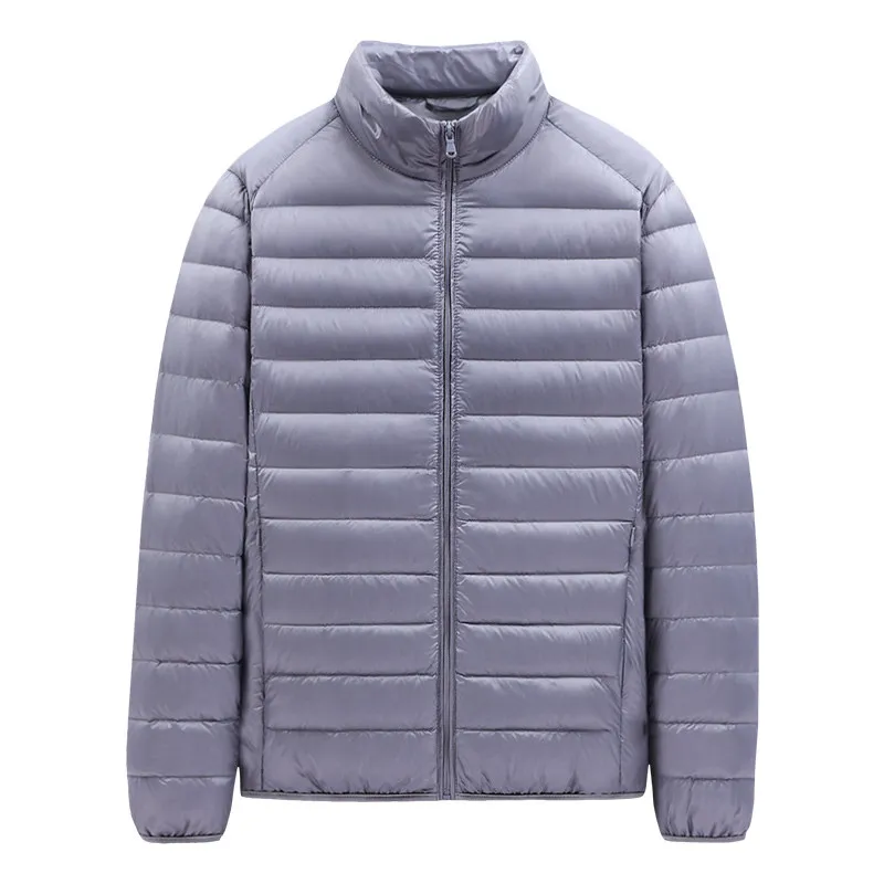 Nova Jaqueta de Algodão Leve para Outono e Inverno, Casaco Casual Curto Masculino, Tamanho Grande, Ultra-Leve e Quente