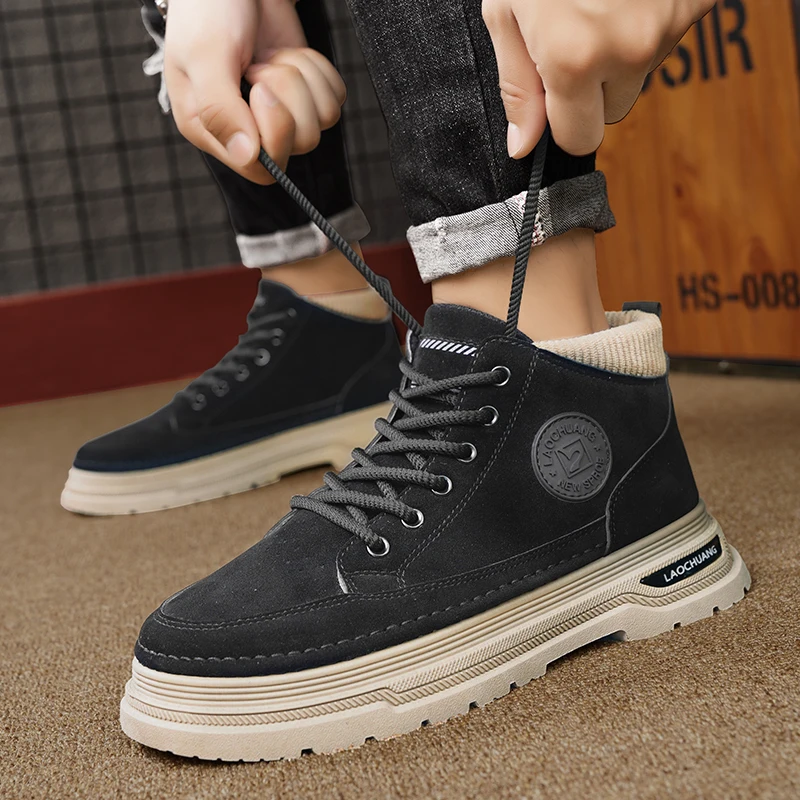 Men's Chukka Boots Waterproof Leather Casual Lace Up Ankle Oxford Boots Daily Dress Shoes For Men