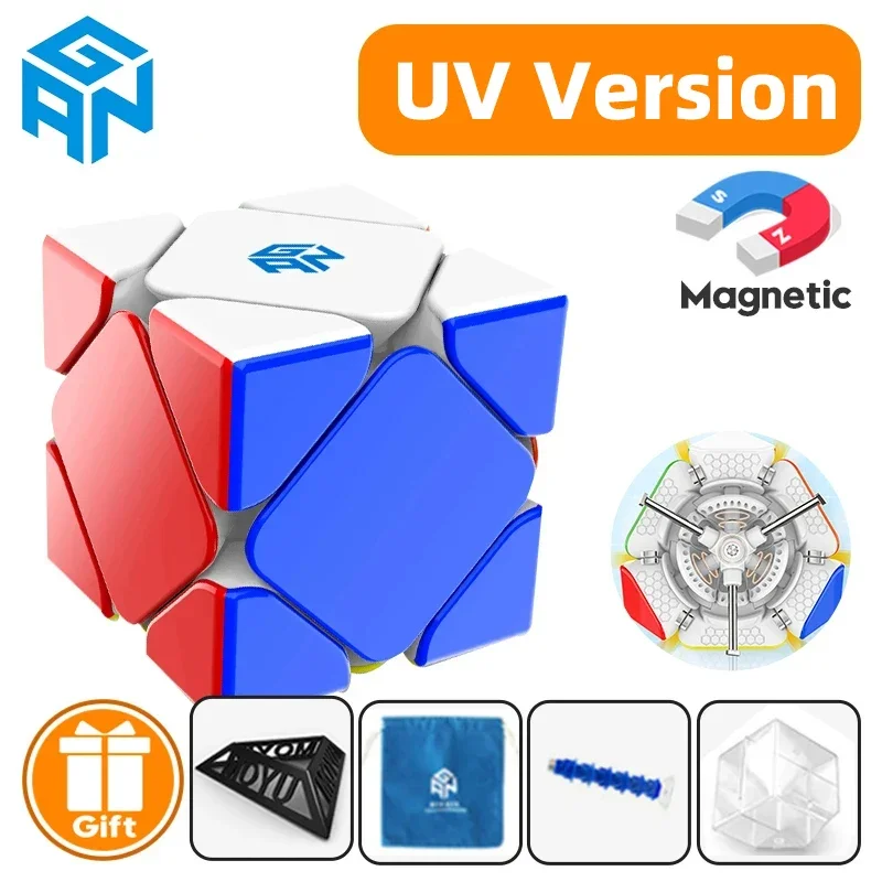 GAN Skewb Cube de vitesse magnétique avec 8 aimants, coupe d'angle à 90°, design GES Pro, jeux de voyage, cadeaux d'anniversaire pour enfants, adolescents et adultes, version standard GAN Skewb Cube de vitesse magnétique avec 8 aimants, coupe d'angle à 90°, design GES Pro, jeux de voyage, cadeaux d'anniversaire pour enfants, adolescents et adultes, version standard