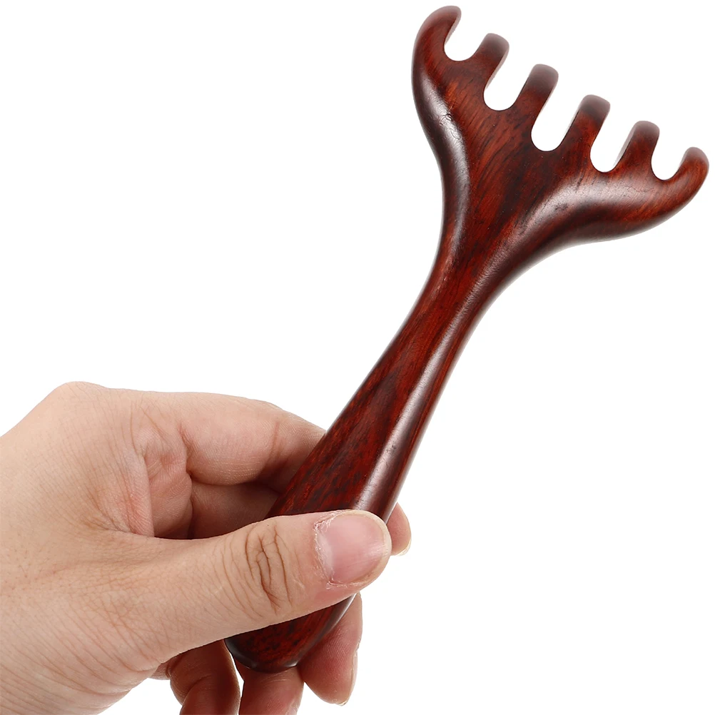 

2Pcs Six Claw Massage Comb Natural Wood Long Handle Scalp Stimulator for Head and Body Relaxation Portable Manual Massage Tool