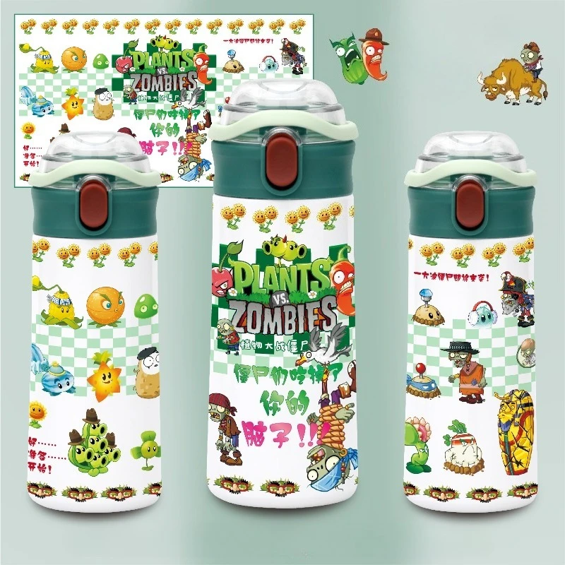 

Plants Vs. Zombies Cute Cartoon Thermos Cup 304 Stainless Steel Drinking Cup Sunflower Squash Anime Student Birthday Gift