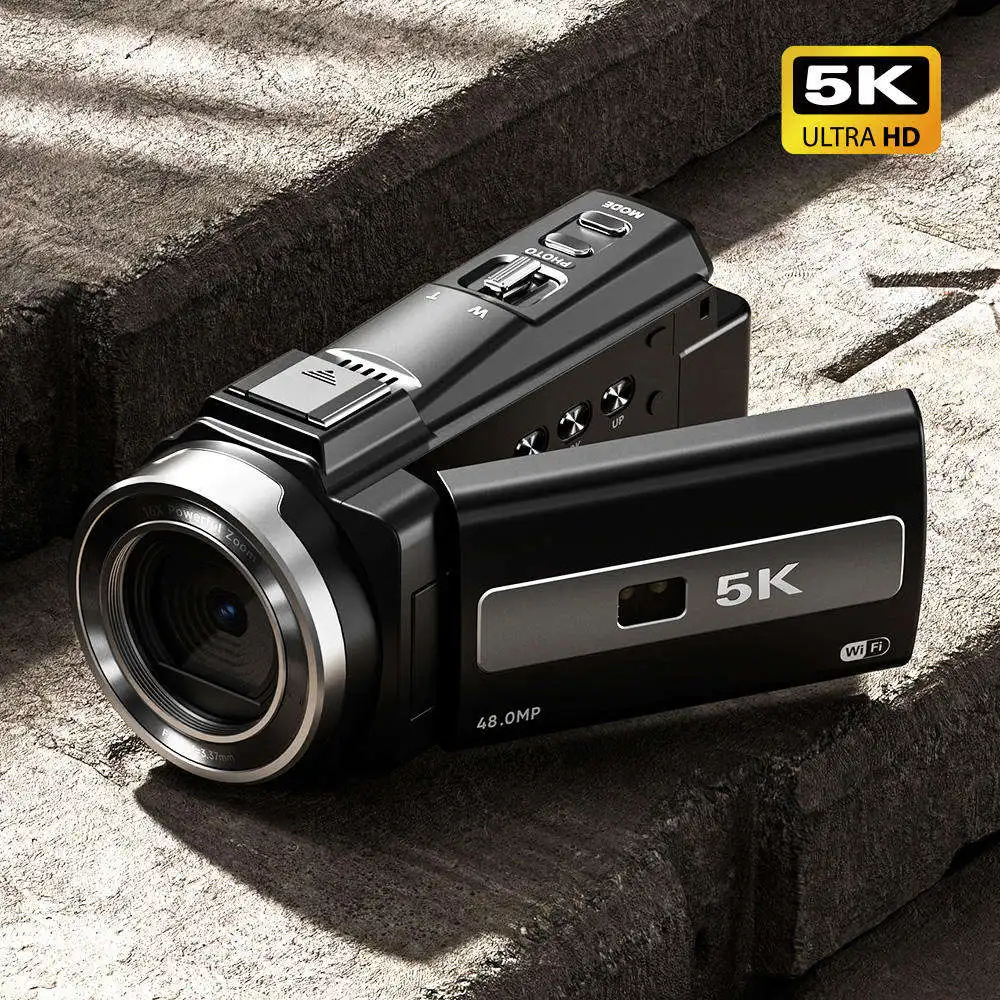 5K Fabriek Direct Handheld Hdv 3.0 Inch Ips Scherm 5K Resolutie Video Echt 270 Graden Roterend Scherm Camcorder Videocamera