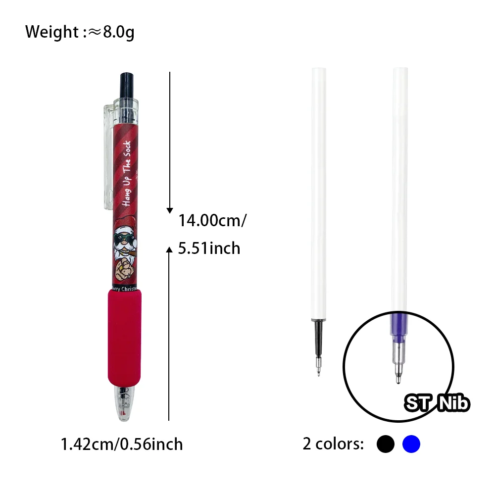 3 Stuks Kerst Gel Pen Sneldrogende Inkt 0.5 Mm Ultra-Fijne Stpunt, Dagboek Schrijven, Aantekeningen Maken, Schoolkantoor