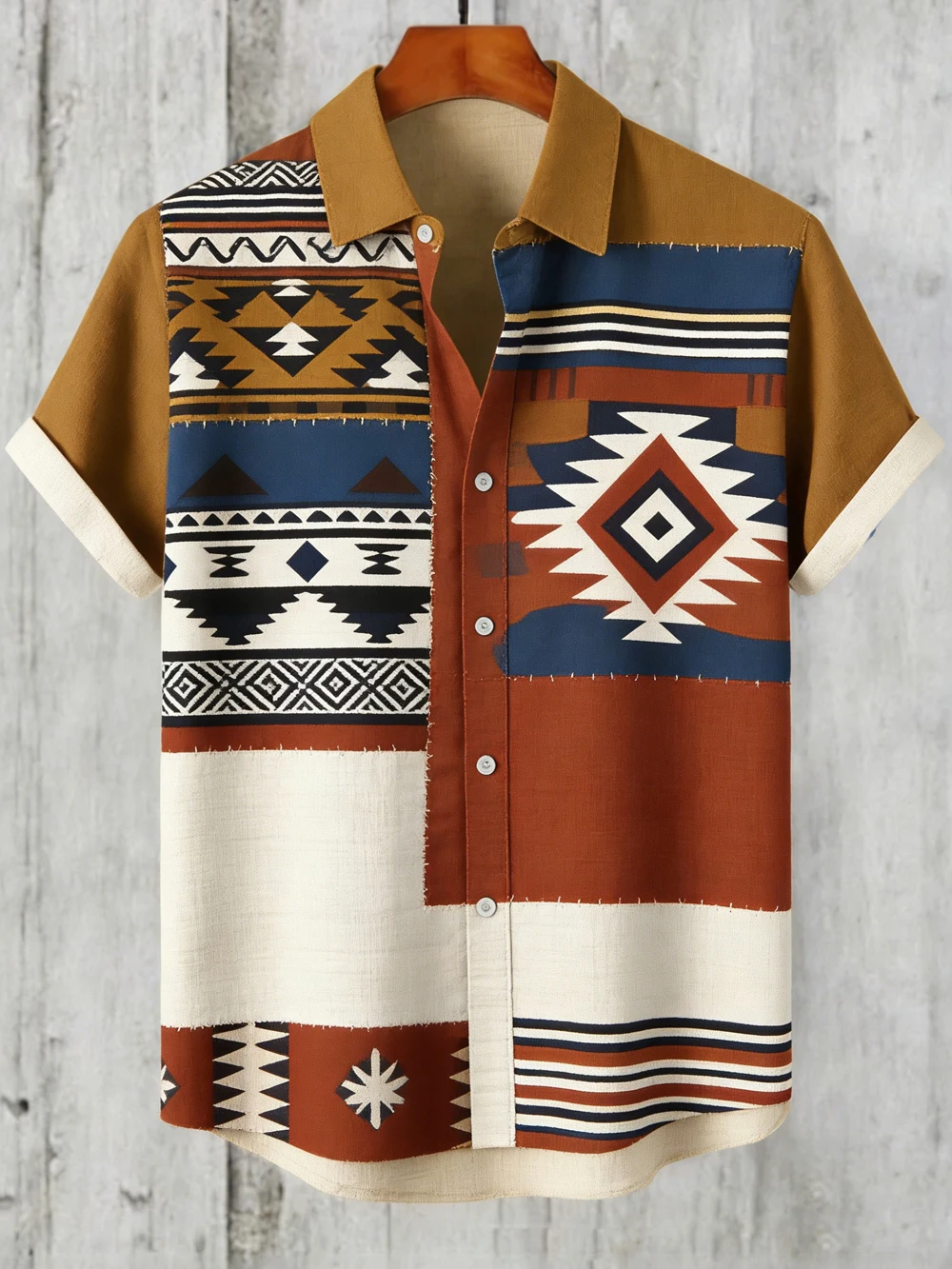 

Мужская новая рубашка в ретро-стиле из льна с коротким рукавом, с 3D-принтом в стиле африканской пустыни, дизайнерская одежда для мужчин для отдыха на Гавайях