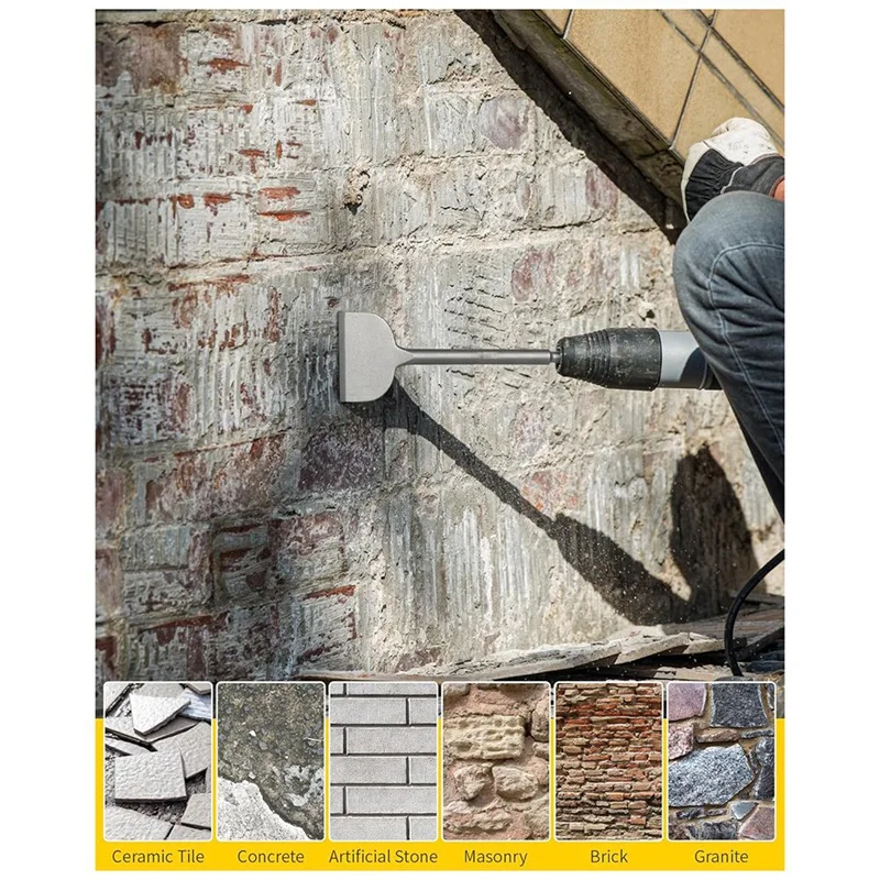 AC62-SDS Chisel Set, 4Pcs Tile Removal Chisel Bits For SDS Plus Rotary Hammer Drill Attachments, For Demolition Chipping