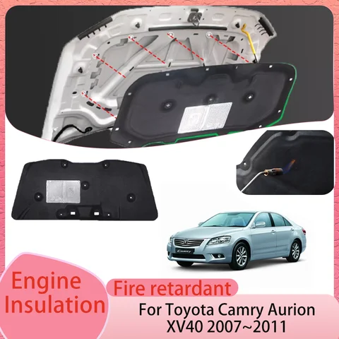 토요타 캠리 아우리온 XV40 2007~2011 2008 2009 2010 자동차 후드 라이닝 엔진 열 차단 패드 방음 코튼 액세서리