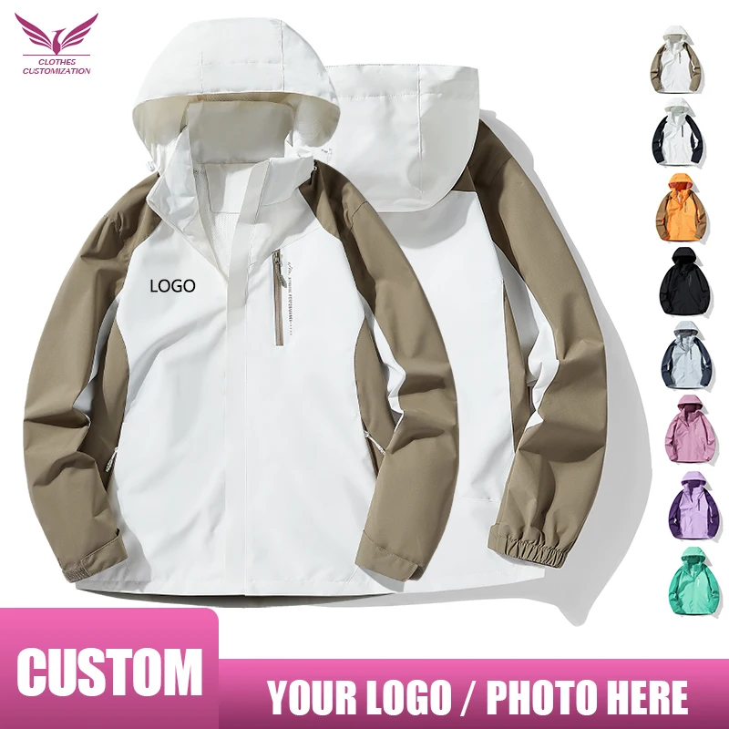 

Outdoor fashion waterproof sport Jacket personality customization windproof coat DIY Hiking Hoodie team batch custom logo