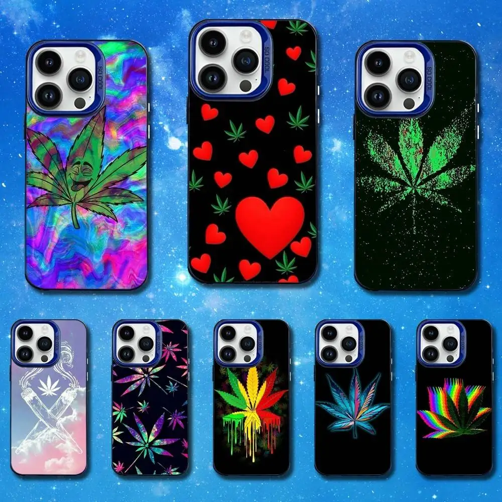 

Art High Weed Abstractionism Phone Case For iPhone 11,12,14,13,15,16,Mini,XS,MAX,Pro,SE Blue Matte Silicone Cover