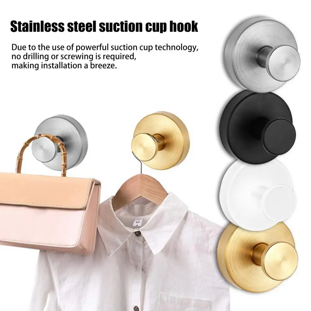 Versatile Suction Cup Hook Stainless Steel Suction Cup Wall Hooks for Coat Bathrobe Corrosion Resistant Hangers Easy