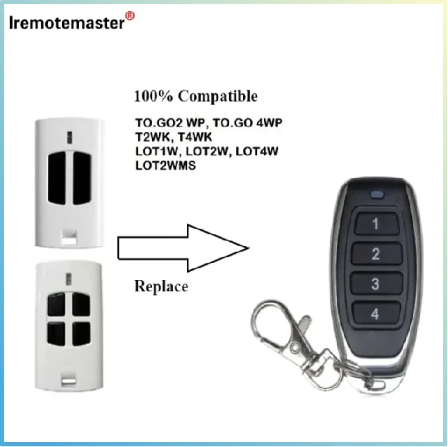 

For Remote Control TO GO WV 2WV TO.GO 2WV TOGO 2WV 433mhz Garage Door Rolling Code ARC Coding TOGO 2VA 4VA