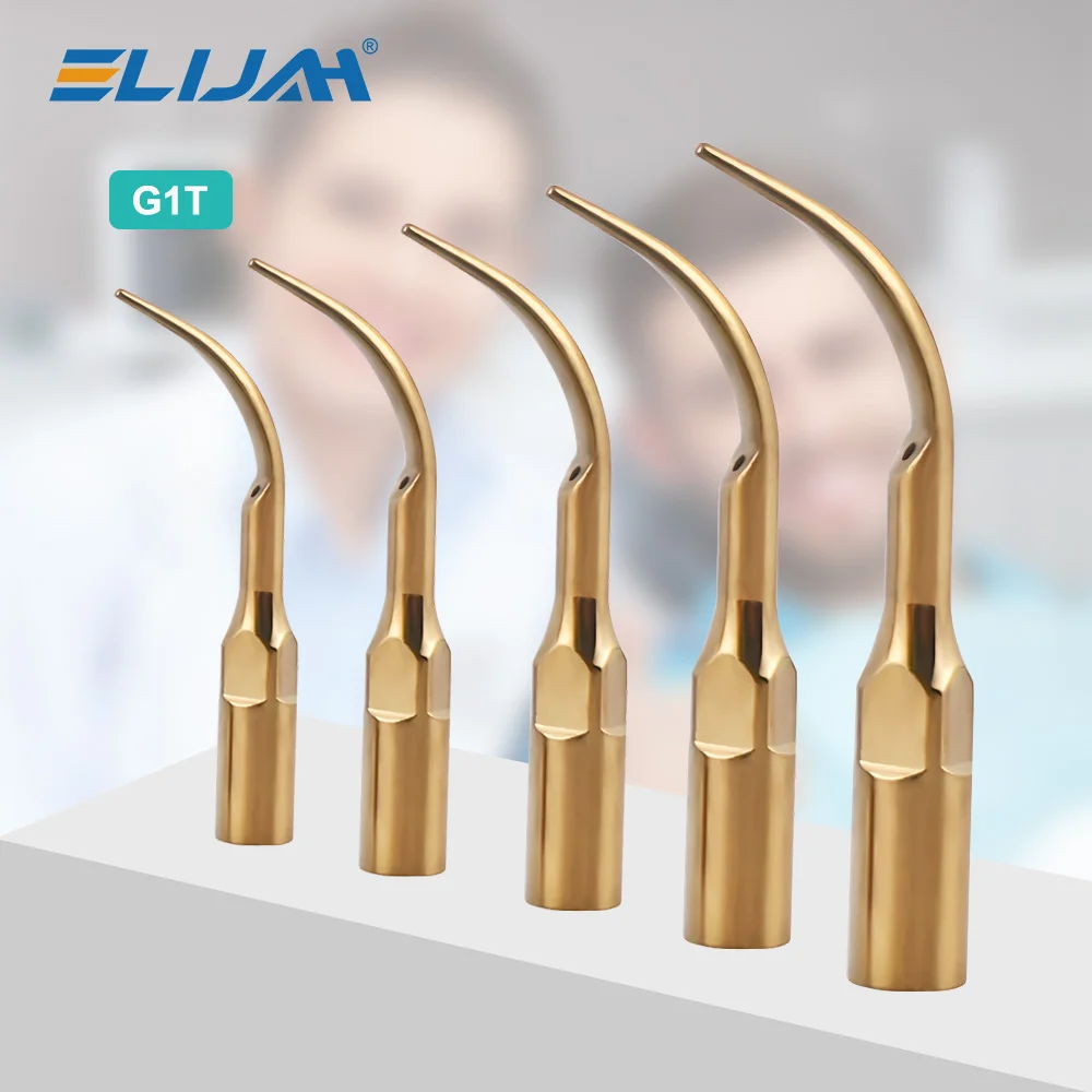 

ELIJAH 1/5 шт., стоматологические золотые насадки для ультразвукового скалера, насадки для удаления зубного камня, эндодонтия, подходят для EMS, наконечник ультразвукового скалера
