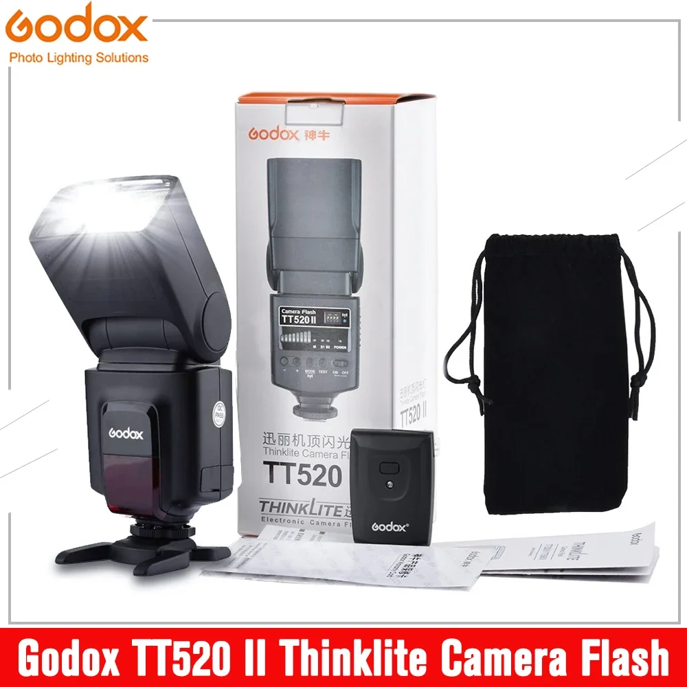 Godox TT520 II Flash TT 520 II Thinklite Camera Flash with Build-in 433MHz Wireless Signal for Canon Nikon Pentax Sony Fuji Olym