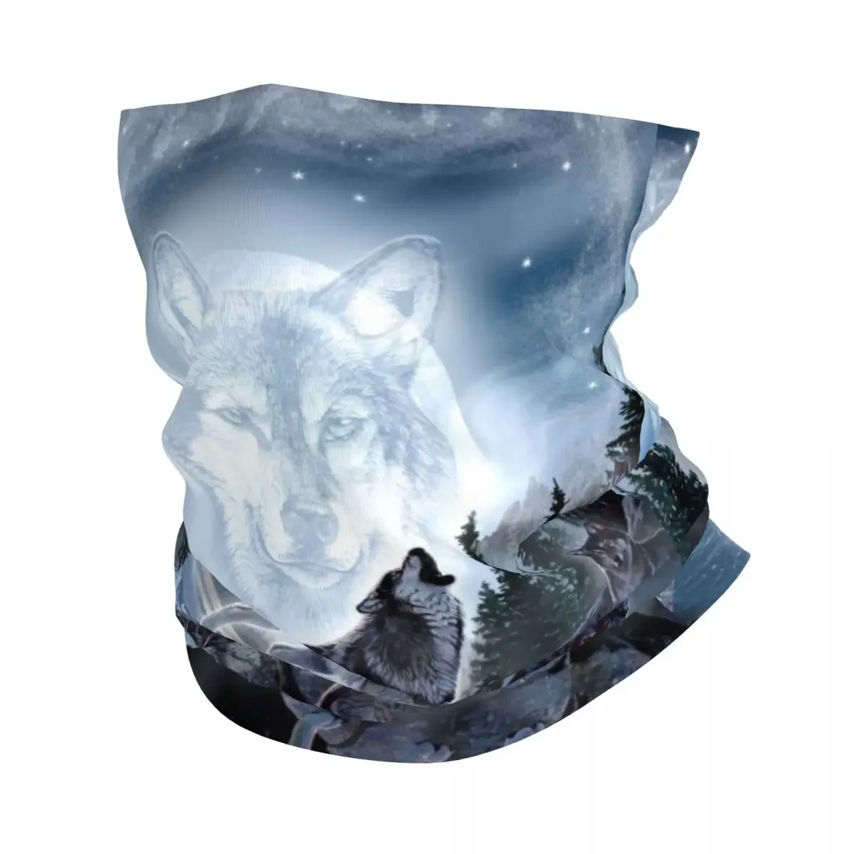 Spirit Animal Wolf Bandana Neck Warmer Women Men Winter Hiking Ski Scarf Gaiter Face Cover