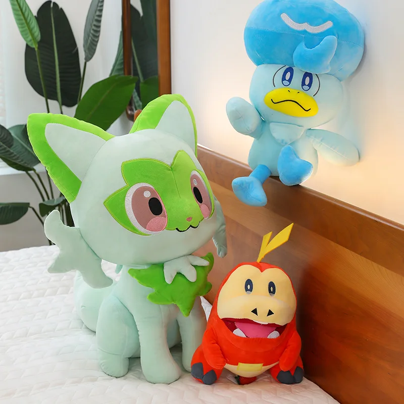 40cm New Cartoon Plush Toy Pokemon Runshui Duck Dumb Fire Crocodile New Leaf Cat Royal Three Houses Red Purple Plushies Dolls