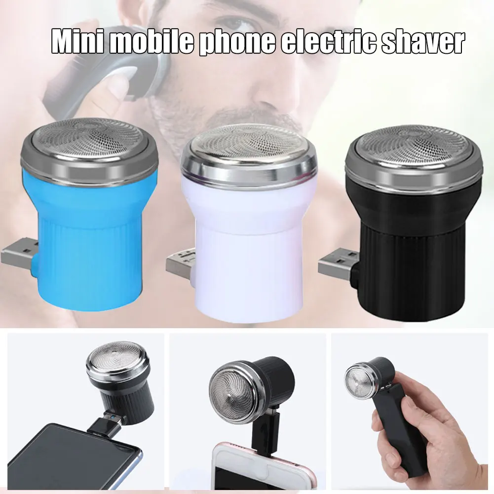 Mini Mobile Phone Electric Shaver Fasting Beard Shaving Home Car Portable Small USB Razor USB Shaver Mini Razor