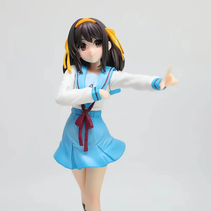

Haruhi Suzumiya Melancholic Face Changing Anime Figure Captain Uniform Collectible Model Ornament Gift For Anime Collectors Boys