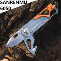 SANRENMU 6050 Pocket Folding Knife Outdoor Camping Hunting EDC Mini Sharp Multi-Functional For Defense Of Military Industry Tool